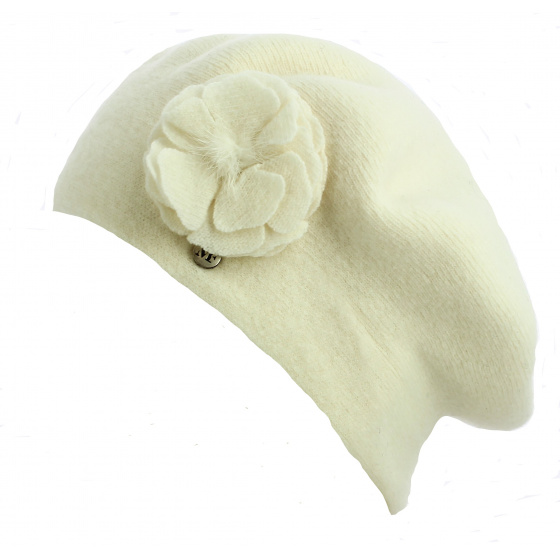 Women's Clara Wool Beret in Ecru - Traclet