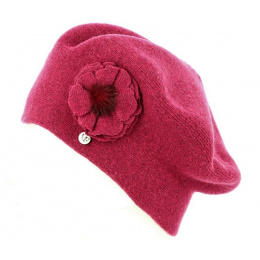 Women's Clara Wool Beret Fuchsia - Traclet