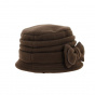 Anushka Brown Fleece Cloche Hat - Traclet