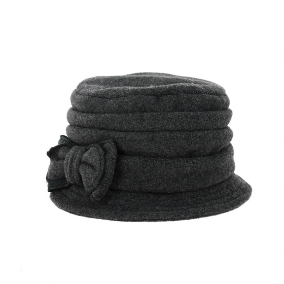 Anushka Grey Fleece Cloche Hat - Traclet