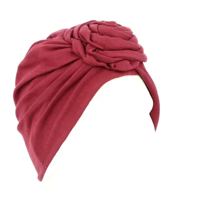 Burgundy Cotton Nes Turban - Traclet - Reference: 13518 | Traclet Hat Shop