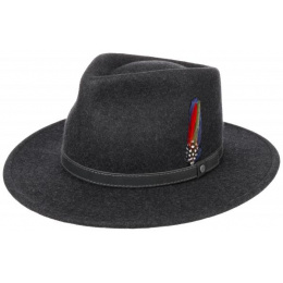 Traveller Hat/Fedora Estarico Wool Felt Heather Grey - Stetson