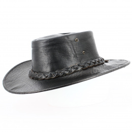 Australian Mahisa Hat Black Leather - Aussie Apparel
