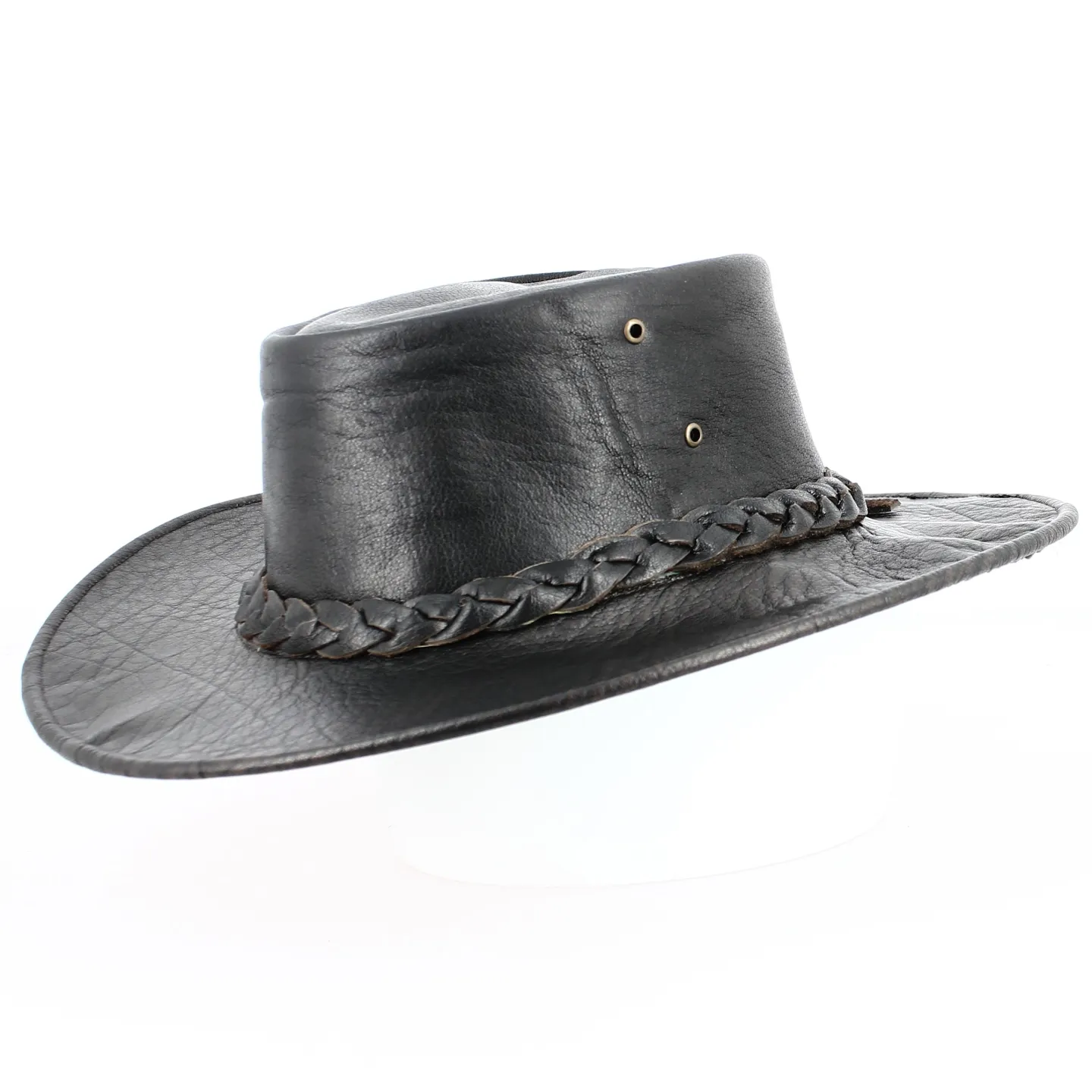 Chapeau Mahisa australien Cuir Noir - Aussie Apparel  Reference : 13524 | Chapellerie Traclet