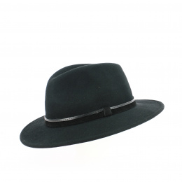 Chapeau Annecy Fedora Feutre Noir Imperméable - Traclet