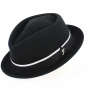 Cheverny Porkpie Hat Crushable Felt Black - Fléchet