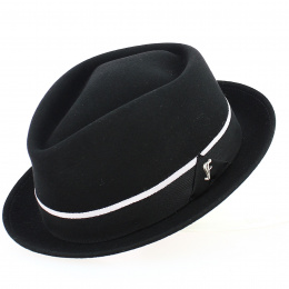 Cheverny Porkpie Hat Crushable Felt Black - Fléchet