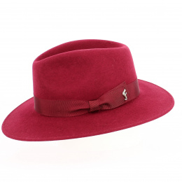Burgundy Felt Acacia Fedora Hat - Fléchet