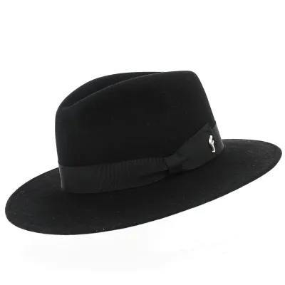 Acacia Black Felt Fedora Hat - Fléchet   Reference: 13529 | Traclet Hatmakers