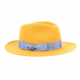 Fedora hat Le Javo wool felt mustard