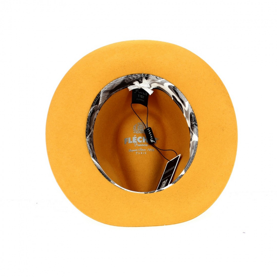 Chapeau Fedora Le Javo feutre laine moutarde