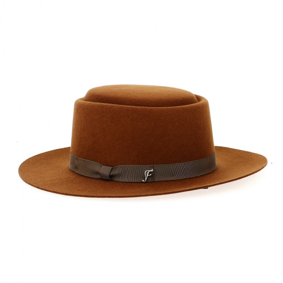 Fedora Le Tao wool felt hat Camel