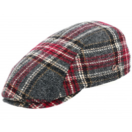 Jackson wool flat cap grey & red - Göttmann