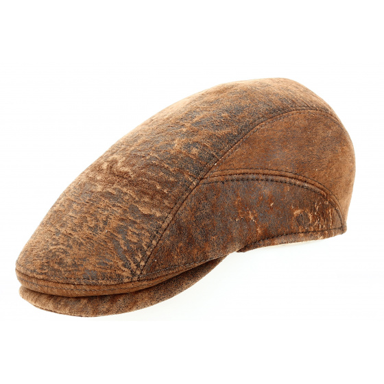 Richmond Camel Leather Slouch Cap - Göttmann