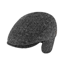 Casquette Plate Cache-Oreilles Jerzu Laine Chevrons Anthracite- Traclet