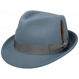 Chapeau Trilby Elkader Feutre Laine Bleu Ciel - Stetson