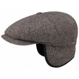 Hatteras Herringbone Ear Flaps Wool Cap - Stetson