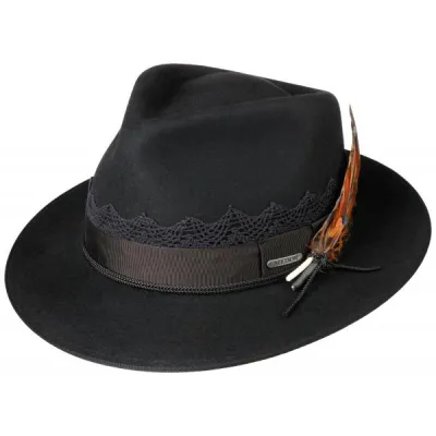 Chapeau Fedora Ego Feutre Poil Noir - Stetson Reference : 12688 | Chapellerie Traclet