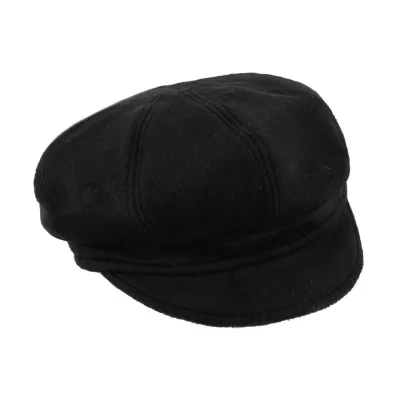 Women's Black Wool Newsboy Cap - Traclet Reference: 13576 | Traclet Hat Shop