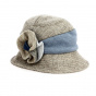 Le Julia beige & blue cloche hat - Traclet
