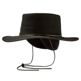 Traveller Hat Felt Ear Covers Black Wool - Tilley