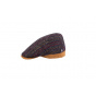 Le Merlo wool flat cap mustard & multicolor