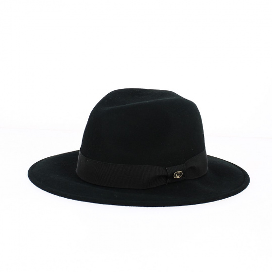 Fedora Le Maxo hat black wool felt - Traclet
