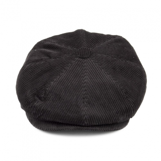 Casquette 8 Cotes Velours Noire - Traclet