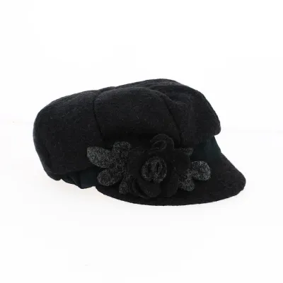 Casquette Gavroche Le Lana laine noir - Traclet