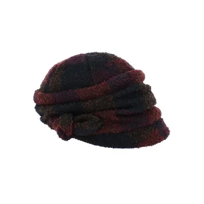 Casquette Gavroche Marina laine bordeaux/marron - Traclet