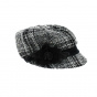 Cap Gavroche black & white wool - Traclet