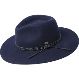 Chapeau fedora Piston feutre laine bleu marine - Bailey