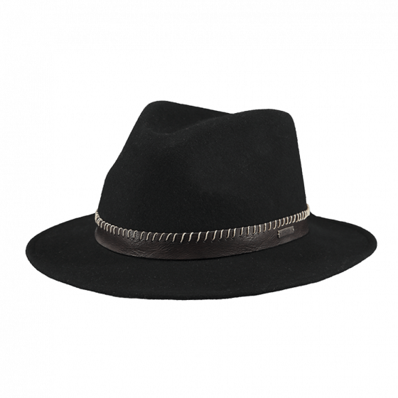 Oaklyn Fedora Hat Black Wool Felt - Barts