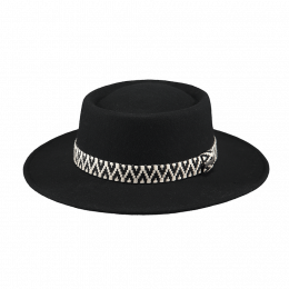 Gambler hat black wool felt - Barts
