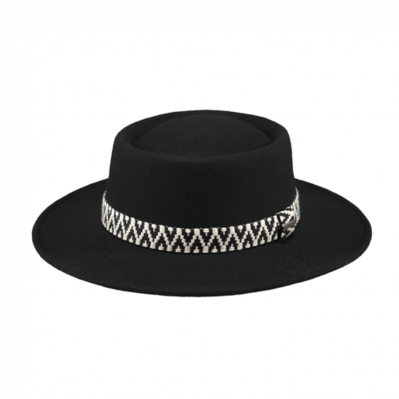 Gambler hat black wool felt - Barts
