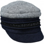 Angèle Wool Newsboy Cap Blue & Gray - Traclet