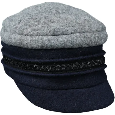 Angèle Wool Newsboy Cap Blue & Gray - Traclet Reference: 13829| Traclet Hat Shop