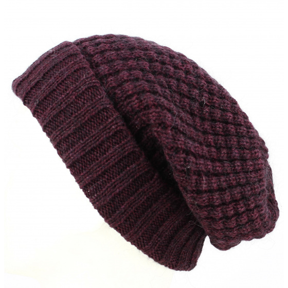 Bonnet Long Bellevarde Laine & Mohair Bordeaux - Traclet