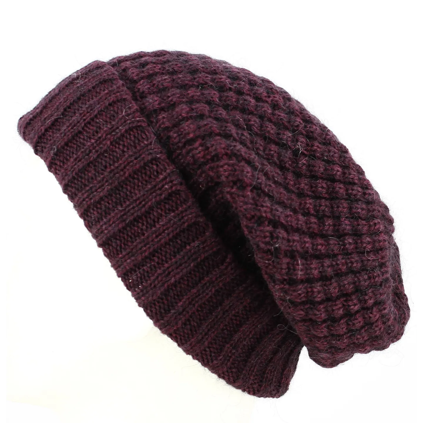 Long Bellevarde Beanie Wool & Mohair Burgundy - Traclet Reference: 13847 | Traclet Hat Shop