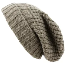 Bellevarde Long Wool & Mohair Beanie taupe - Traclet Reference: 13849 | Traclet Hat Shop