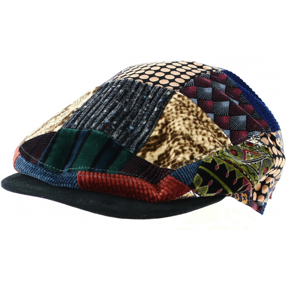 Vintimille Cotton Patchwork Flat Cap - Traclet Vintimille Cotton Patchwork Flat Cap - Traclet
