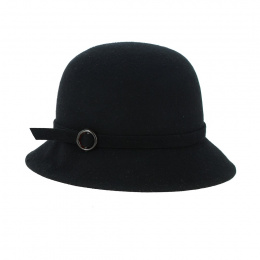 Chapeau cloche feutre laine noir Giada - Traclet