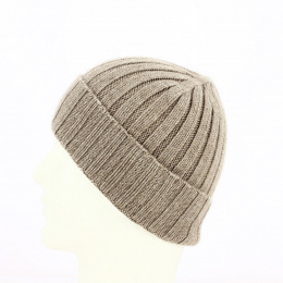 Beige Cuffia Cashmere Beanie - Traclet