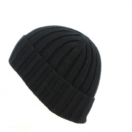 Black cashmere Cuffia hat - Traclet