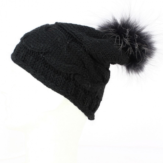 Le Pixo black pompom hat - Traclet