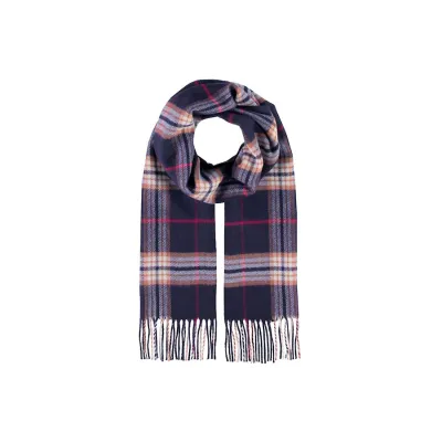 Navy Blue Plaid Glasgow Scarf - Traclet Reference: 13912| Traclet Millinery