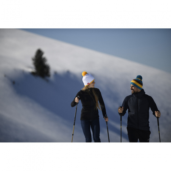 Bonnet Rayé Bleu Canard & Jaune Doré - Marron Bonnet Rayé Bleu Canard & Jaune Doré - Marron