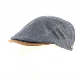 Navy blue waterproof woolen flat cap - Traclet
