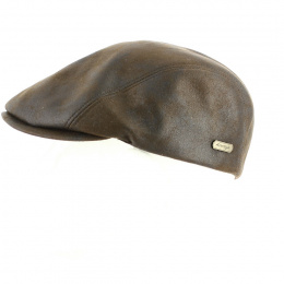 Napoli brown polyester flat cap - Traclet