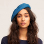Women's Blue Linen Noah Beret - Laulhère